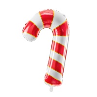 Balão de bengala de rebuçado vermelha de 50 x 82 cm - PartyDeco