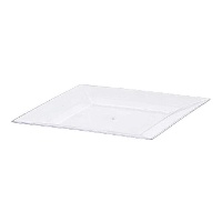Prato de 20 cm transparente quadrado - 1 unidade
