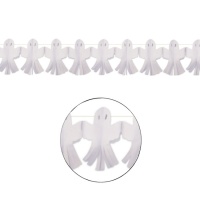 Grinalda de papel fantasma branca de 3m com franjas