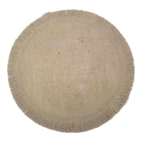 Toalha de mesa 38 cm com franjas de juta
