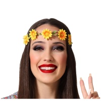 Fita para a cabeça com flores amarelas