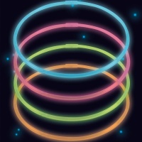 Colares de néon com cores sortidas de luz 56 cm - 4 unidades