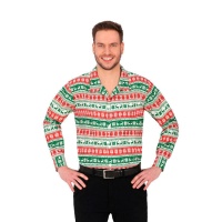 Camisa natalina vermelha e verde