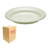 Pratos de plástico creme de 17 cm - 1500 unid.