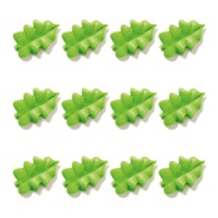 Figuras de açúcar de folhas verdes de 20 g - Decora - 12 unidades