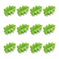 Figuras de açúcar de folha verde 20 gr - Decora - 12 unidades