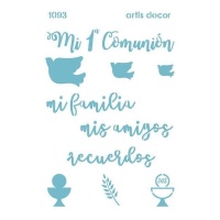 Stencil da minha primeira comunhão 20 x 28,5 cm - Artis decor