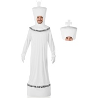 Fato de peça de xadrez branca de rainha ou rei de xadrez