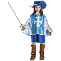 Fato de mosqueteiro azul para rapariga