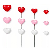 Picks sortidos de corações 3D - 30 unidades
