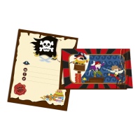 Convites Piratas Combatentes - 6 peças