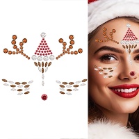 Joias adesivas faciais de Natal em formato de rena
