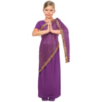 Figurino Hindu em Bollywood para rapariga Lilás