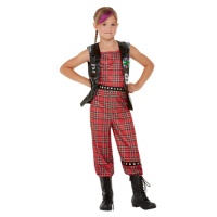 Fato de roqueiro punk para rapariga