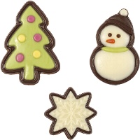 Figuras de chocolate negro e branco de Natal - 90 unidades