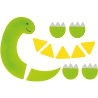 Decoração de açúcar 2D para bolo de dinossauro - 11 peças