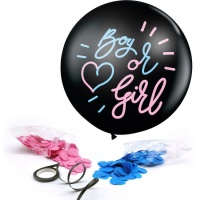 Balão de látex preto Menino ou Menina 90 cm