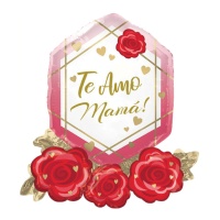 Balão I Love You Mum com rosas 66 cm
