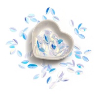 Lantejoulas de folhas lisas iridescentes 1,5 cm - 5 gr