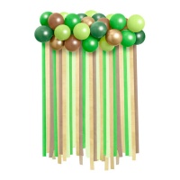 Grinalda de balões verde e castanha