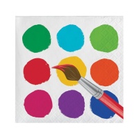 Guardanapos de pintura coloridos 12,5 x 12,5 cm - 16 unidades