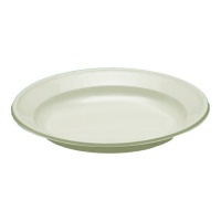 Pratos de plástico creme de 17 cm - 50 unid.