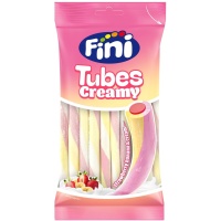 Tubos de iogurte com morango e banana - Fini Tubes creamy- 80 gr