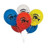 Balões de Látex de Pirata Barba Vermelha de 30 cm - Unique - 8 unidades