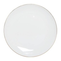 Prato de 30 cm com rebordo dourado