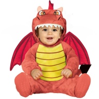 Fato de dragão vermelho para bebé