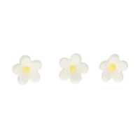 Figuras de açúcar de flor de margarida branca de 1,4 cm - FunCakes - 64 peças