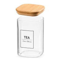 Frasco de 1,2 L de borossilicato com tampa de bambu Tea
