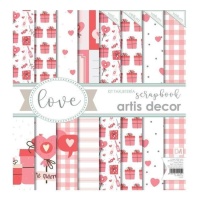 Kit de papéis para scrapbooking Cartões de amor - Artis decor- 8 folhas