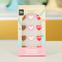 Decorações de açúcar em forma de coração para o Dia dos Namorados - Azucren - 12 unidades