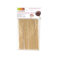 Palitos de madeira para cake pop 13 cm - Scrapcooking - 20 unid.