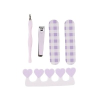 Conjunto de manicura de Vichy lilás - 6 peças