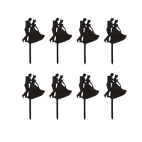 Piquetes acrílicos para baile de casamento - Pastkolor - 8 unidades