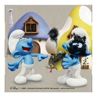 Guardanapos Smurfs divertidos 16,5 cm - 20 unid.