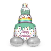 Balão de bolo de feliz aniversário com base 72 cm - Folat