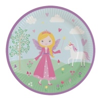 Pratos de fadas medievais 23 cm - 8 unidades