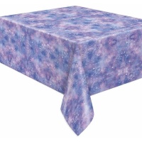 Toalha de mesa do Espaço com estampagem prateada de 1,37 x 2,13 m