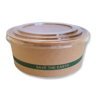 Recipiente biodegradável de 0,75 L com tampa para Poke - 4 unid.
