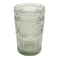 Copo de 400 ml de cristal gravado na cor água-verde