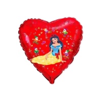 Balão de coração de princesa castanho 45cm - Conver Party