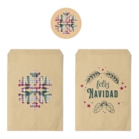 Envelope clássico para prendas de Natal 13 x 16 x 0,5 com autocolantes - 10 unidades