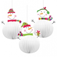 Pendentes decorativos para lanternas de bonecos de neve - 3 pcs.