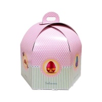 Caixa de 31 x 31 x 19 cm para bolo alto hexagonal com pega