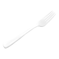 Garfos de plástico brancos de 18,8 cm - 50 unid.