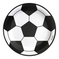 Placas de bola de futebol preto e branco 23 cm - 6 pcs.