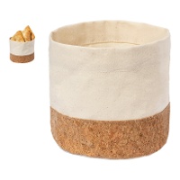 Cesta de 15 x 15 x 15,5 cm com base de cortiça